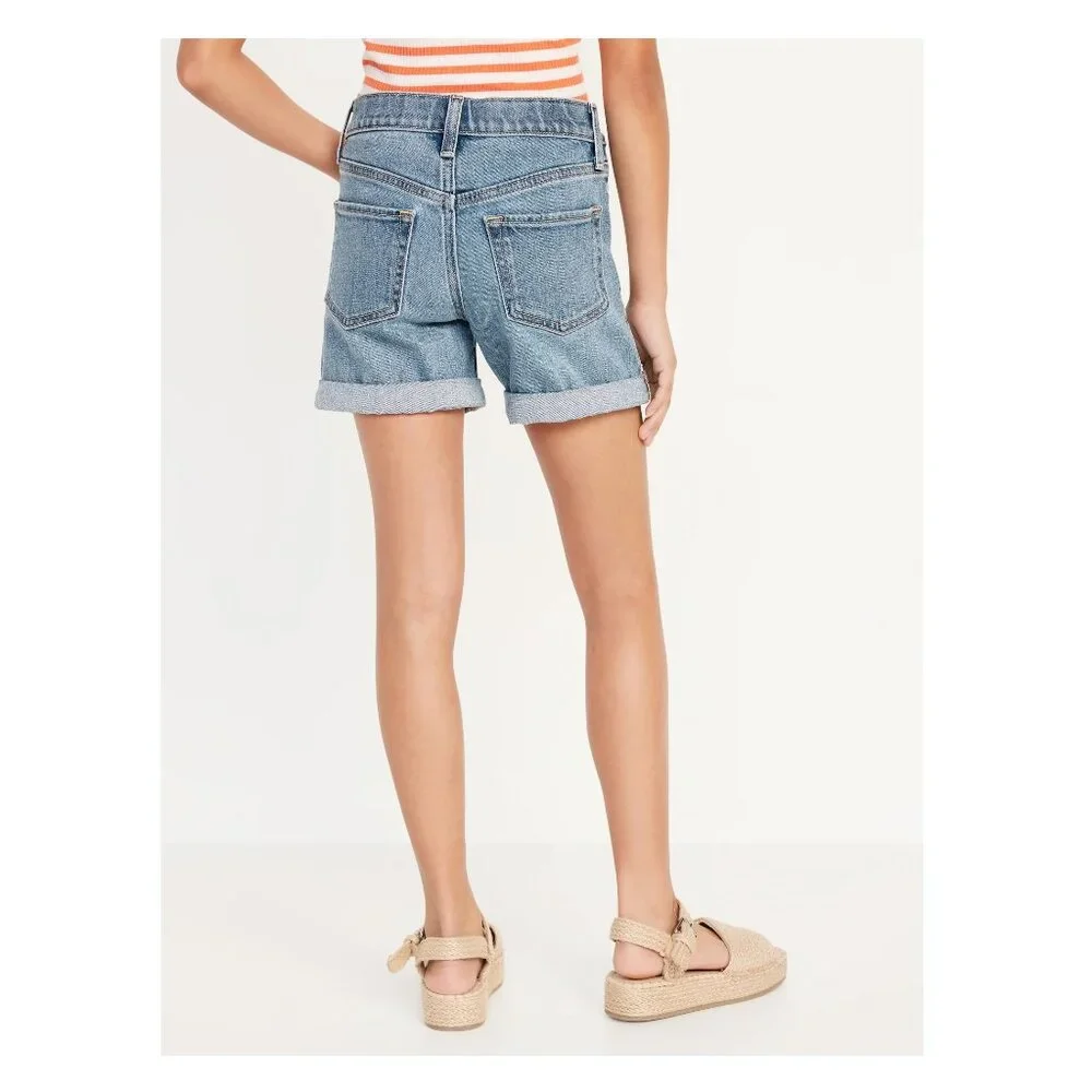 Old Navy High-Waisted Lace-Trim Double-Rolled-Cuff Midi Shorts for Girls NWT
